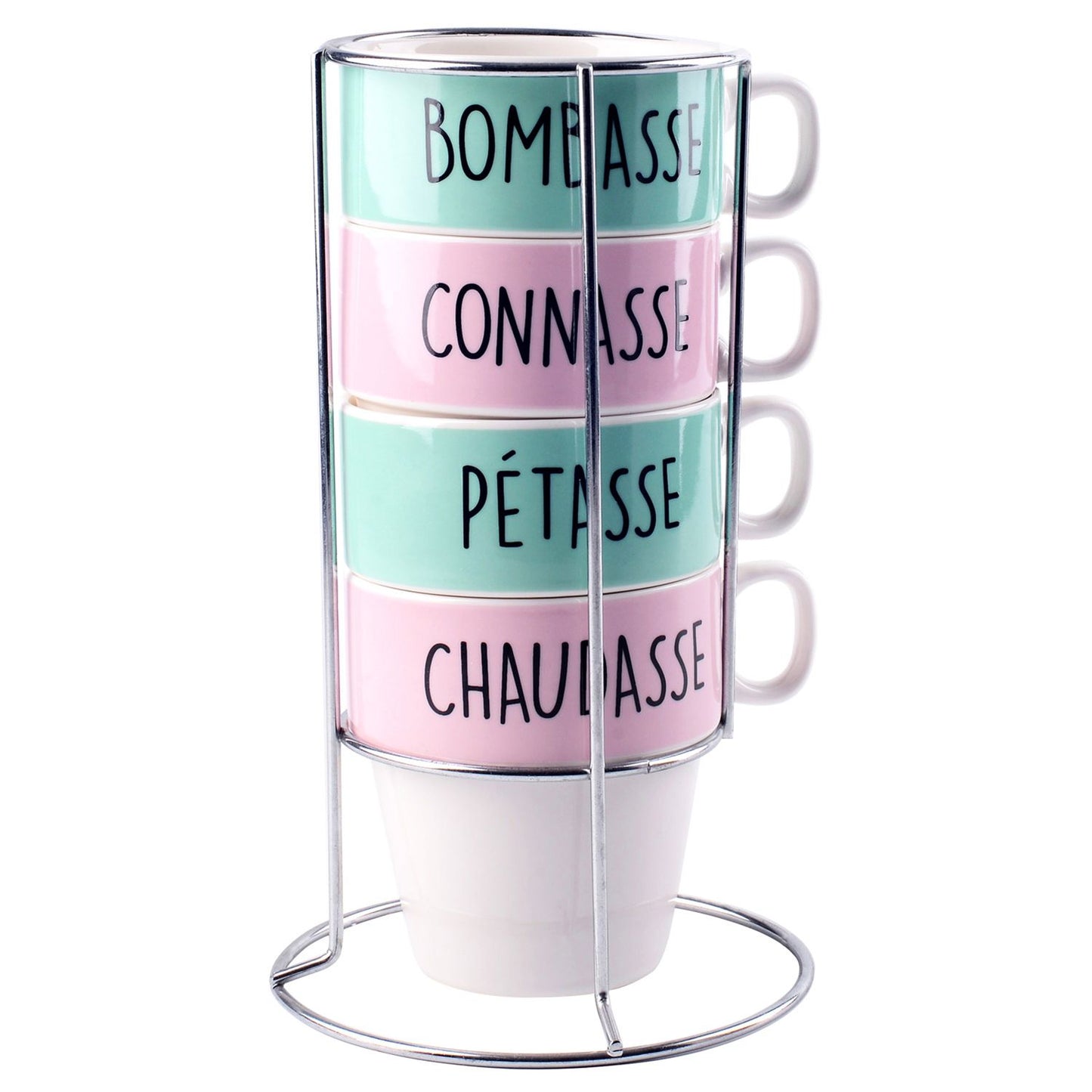 COFFRET DE 4 TASSES A CAFE AVEC SUPPORT