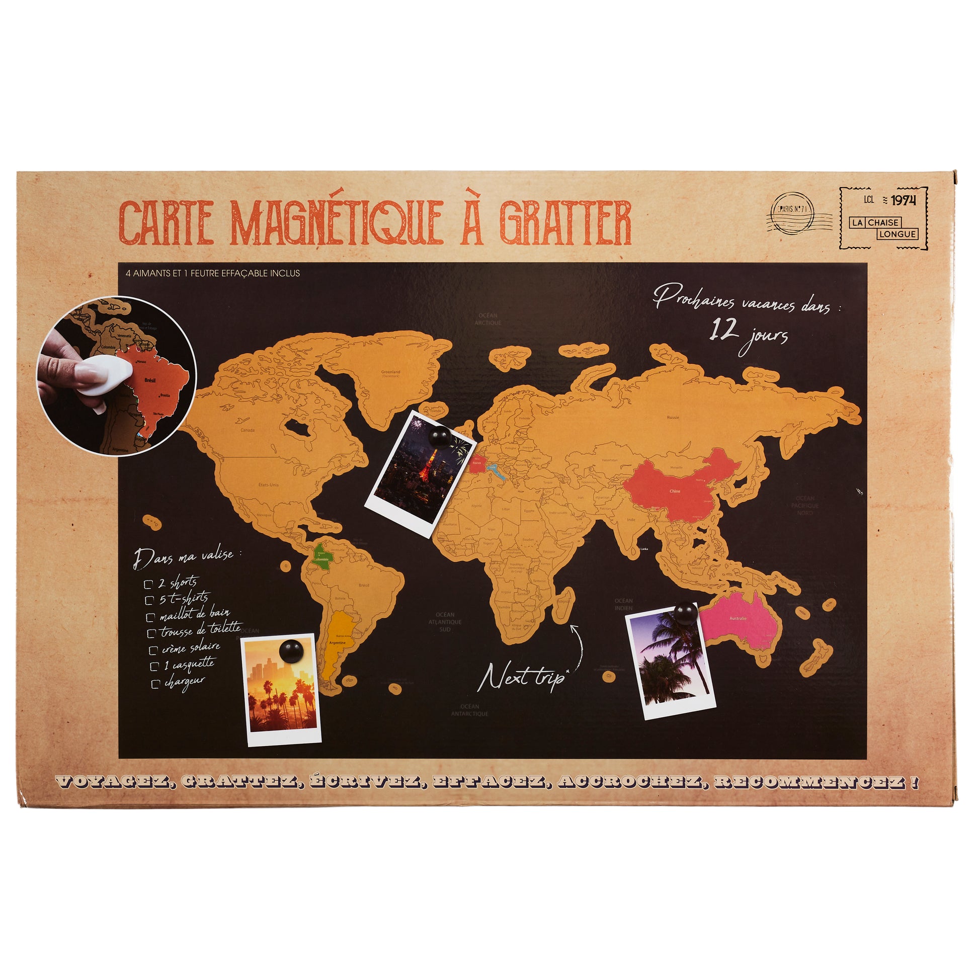 Carte de France à Gratter 59 x 42 cm - Poster à Gratter les