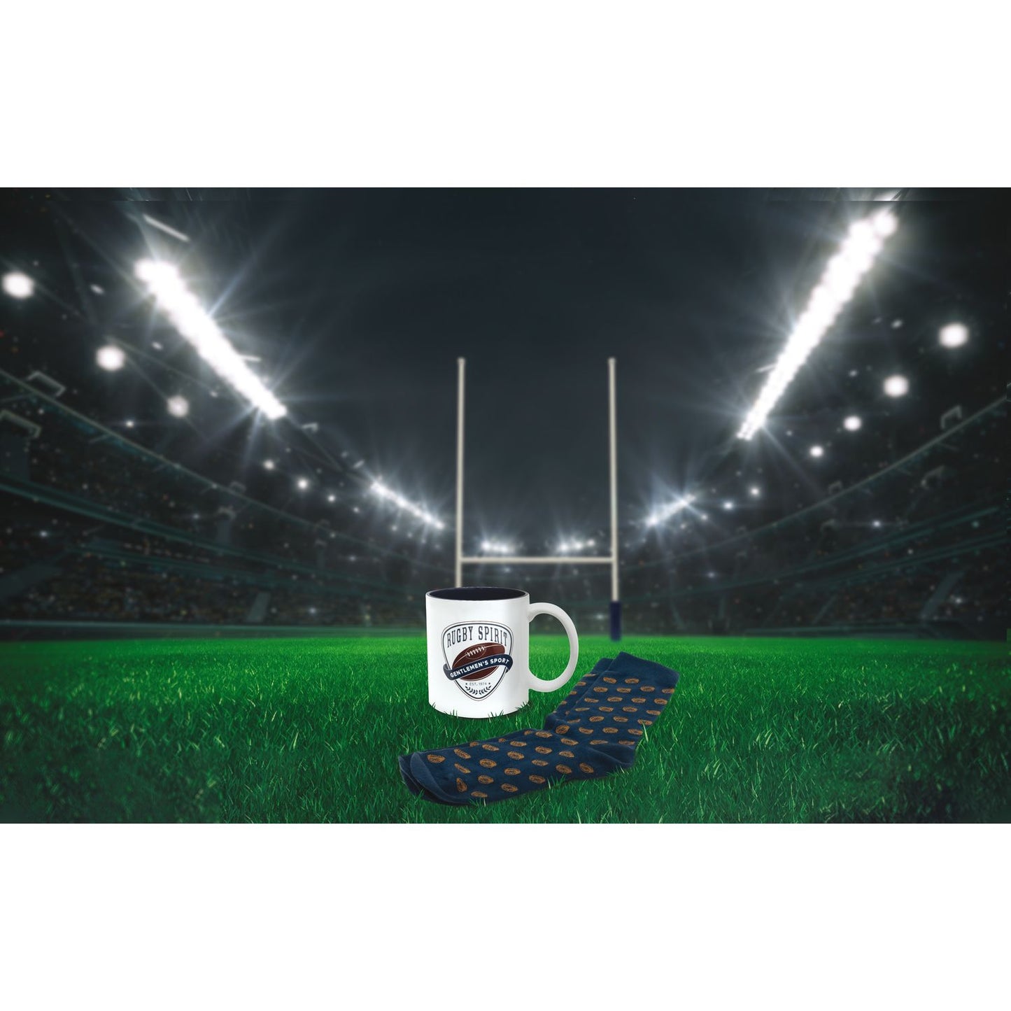 COFFRET MUG ET CHAUSSETTES RUGBY