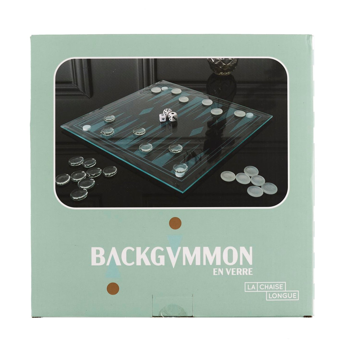 JEU DE BACKGAMMON EN VERRE