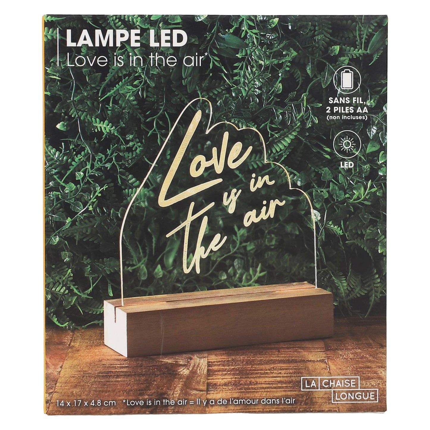 LAMPE LED LOVE IS IN THE AIR