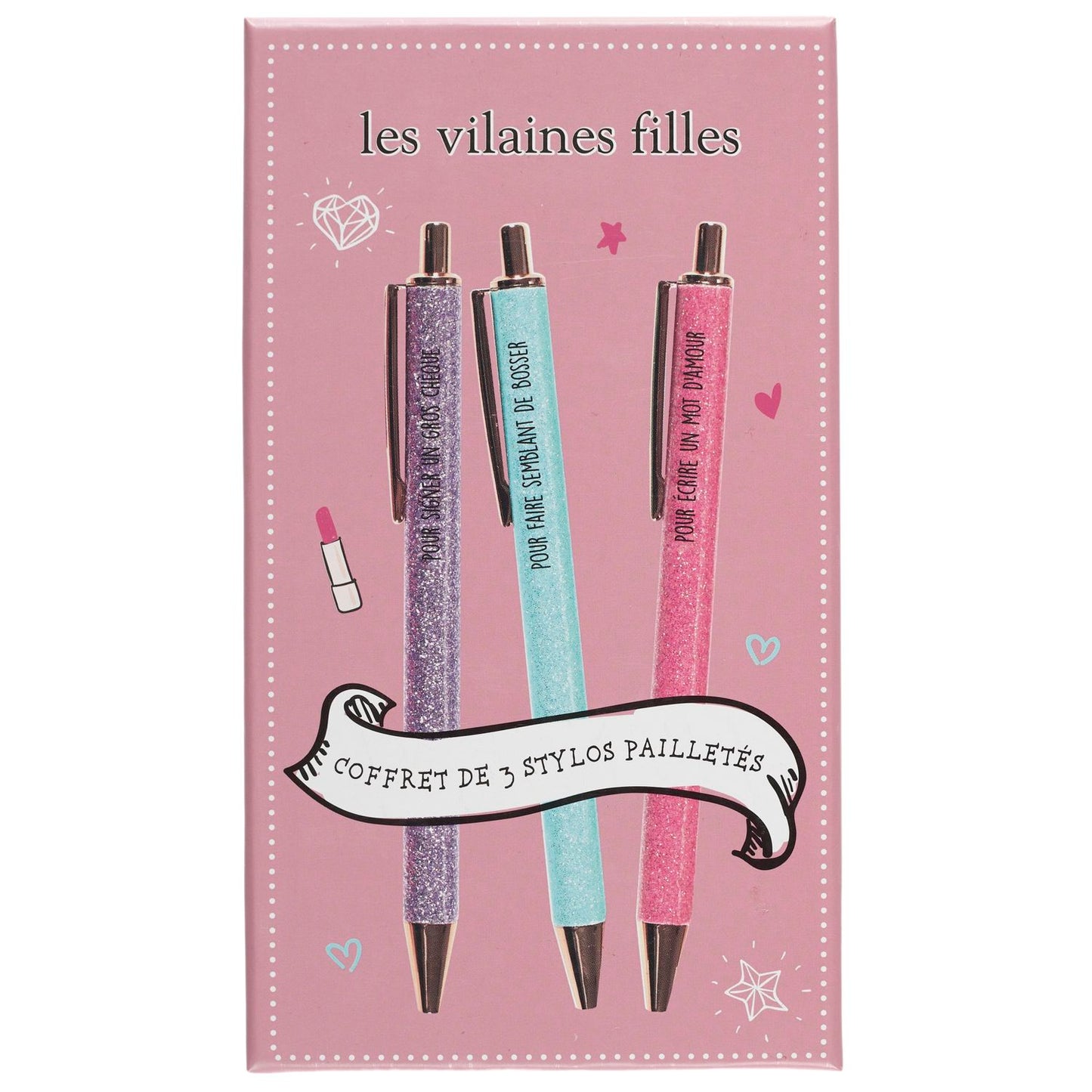 COFFRET 3 STYLOS PAILLETTES