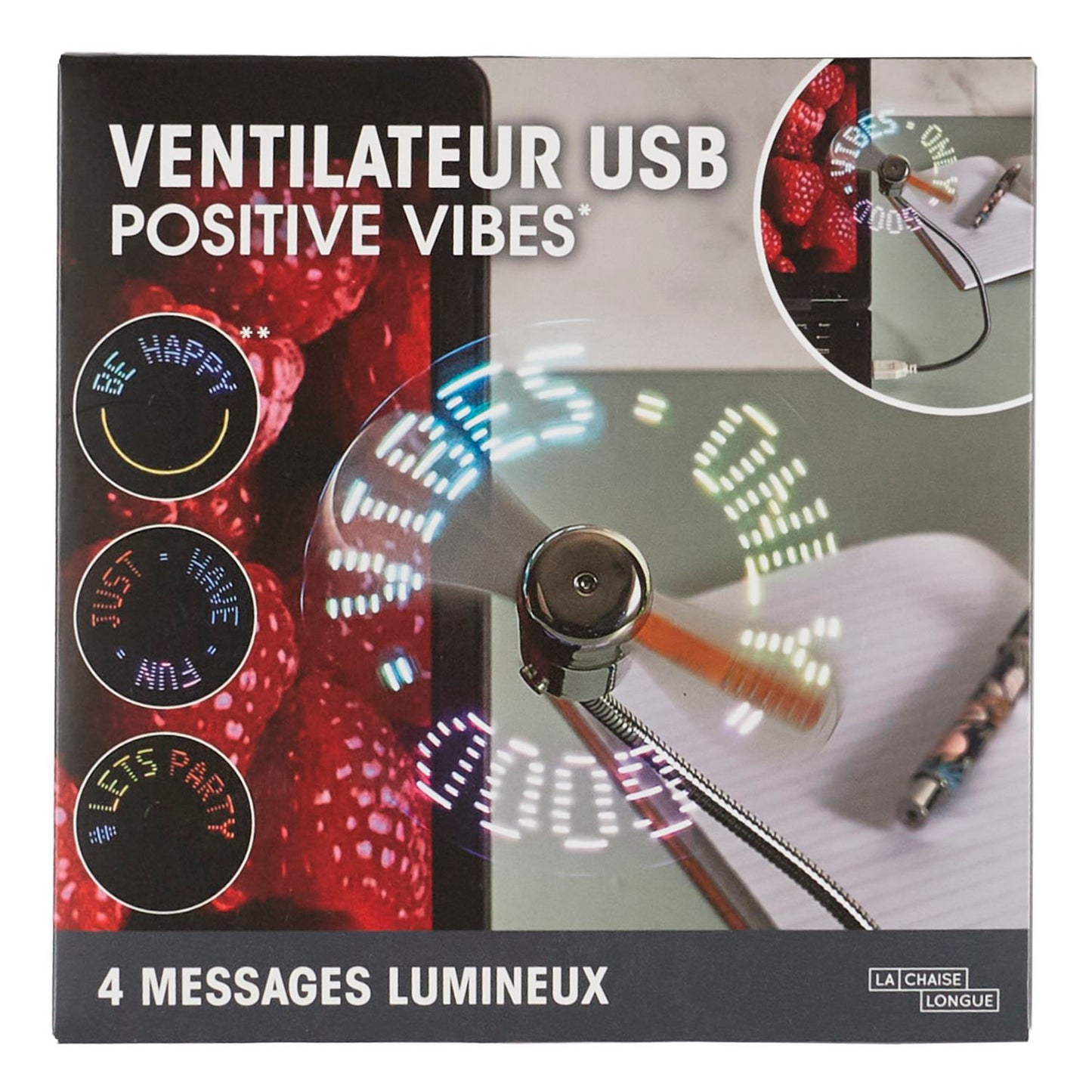 VENTILATEUR USB POSITIVE VIBES