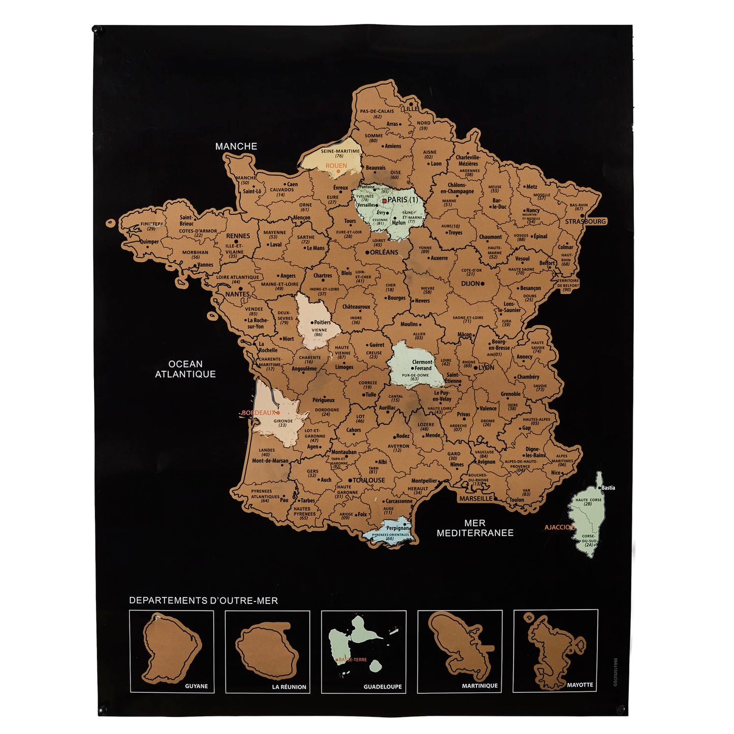 CARTE DE FRANCE À GRATTER