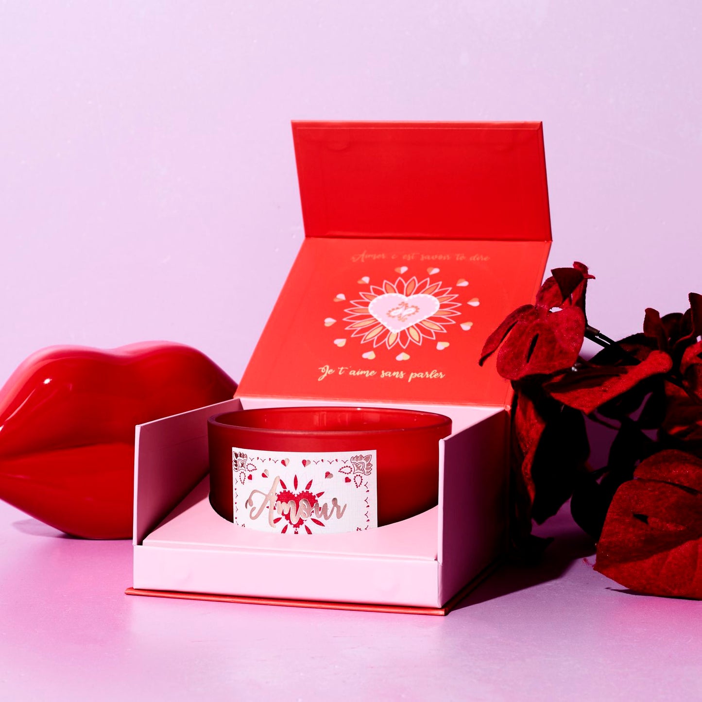 COFFRET BOUGIE 3 MECHES AMOUR