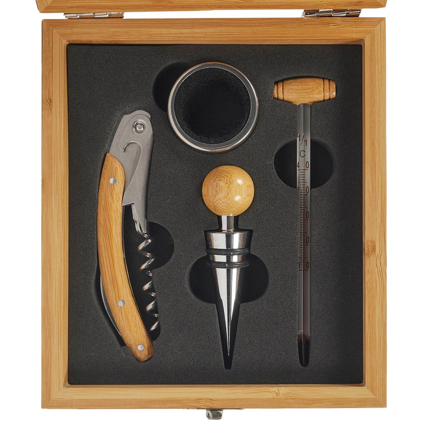 COFFRET VIN ET JEU ECHECS BAMBOU