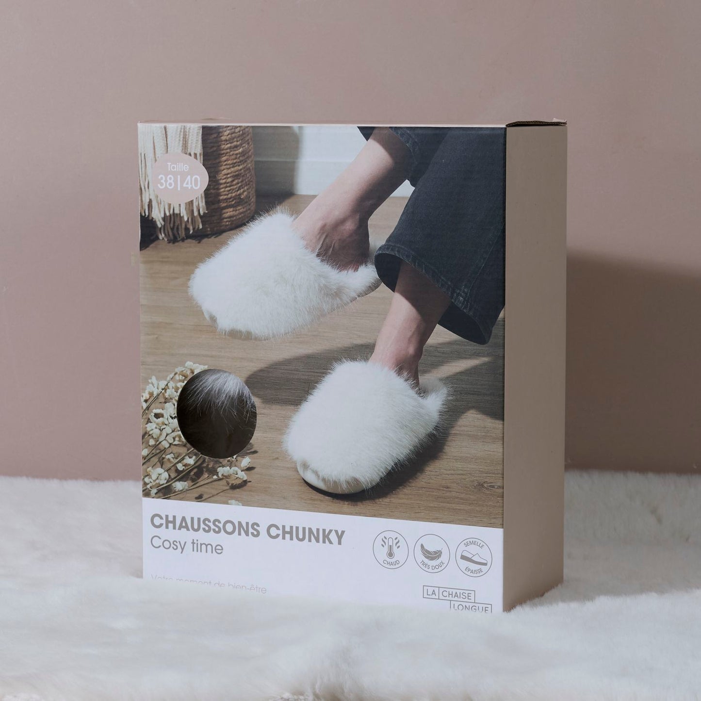 CHAUSSONS PLATEFORME FAUSSE FOURRURE COSY TIME