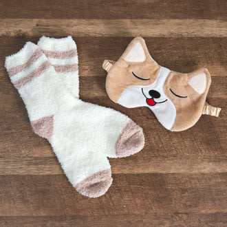 COFFRET MASQUE ET CHAUSSETTES SWEET CORGI