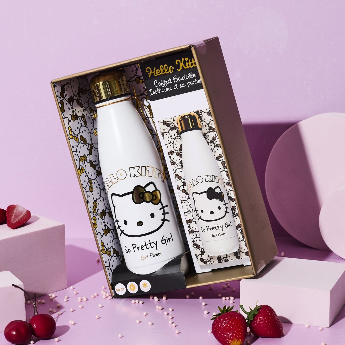 COFFRET BOUTEILLE ISOTHERME HELLO KITTY