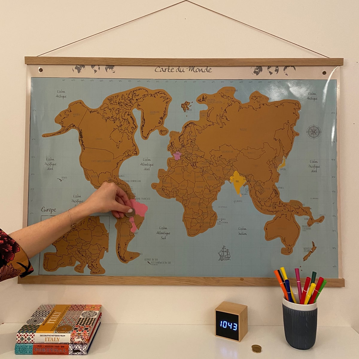 Divalis Gratter la Carte du Monde - Carte Voyage a Gratter - Où j'ai été -  Lieux Visités 