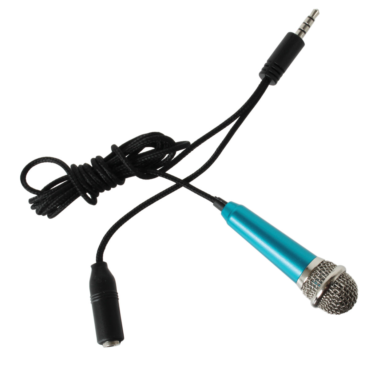 mini microphone micro pour téléphone portable bleu
