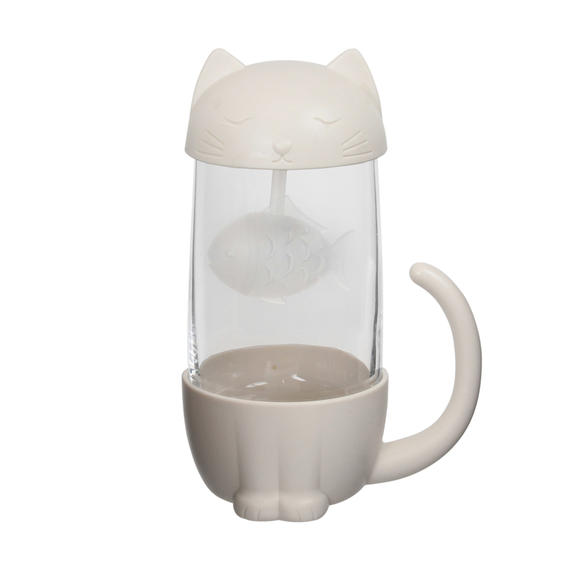 BigNoseDeer Tasse à thé en verre chat, bouteille d'eau avec